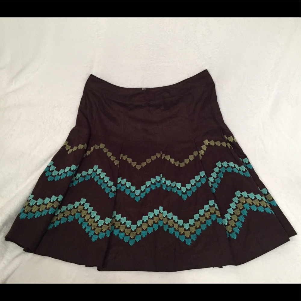 Ann Taylor LOFT Embroidered Linen Skirt
